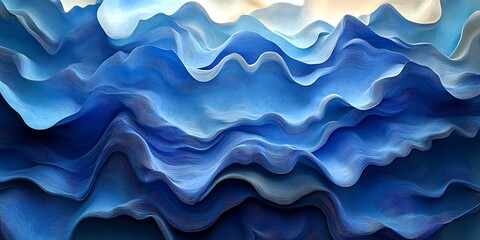 Obraz premium Abstract Blue Wave Pattern, Dynamic Texture, Background Image, Graphic Design
