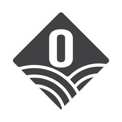Agriculture and Farming Logo On Letter O Concept For Bakery, Bread, Cake, Cafe, Pastry Symbol