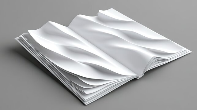 Artistic representation of an open book with textured, wavy pages creating a visually intriguing effect