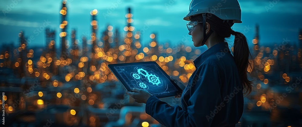 Poster in the realm of smart industry 4.0, an engineer leverages data and control networking to facilitate 