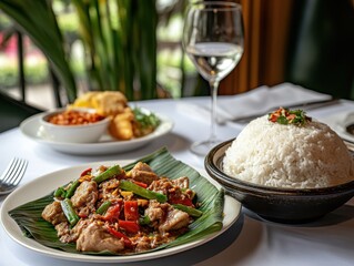 Captivating Filipino Lunch Set Photography Studio Food Elegant Atmosphere Close-Up Culinary Art