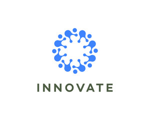 Innovate Abstract Circular Molecular Structure Design Logo