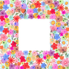 Hand drawn floral border. Illustration for invitation, wedding design, greeting cards, decoration.