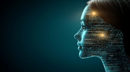 Digital Upskilling and AI Enhancement in a Futuristic Profile Visualization