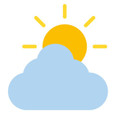 Cloud and Sun Vector Design Icon Style