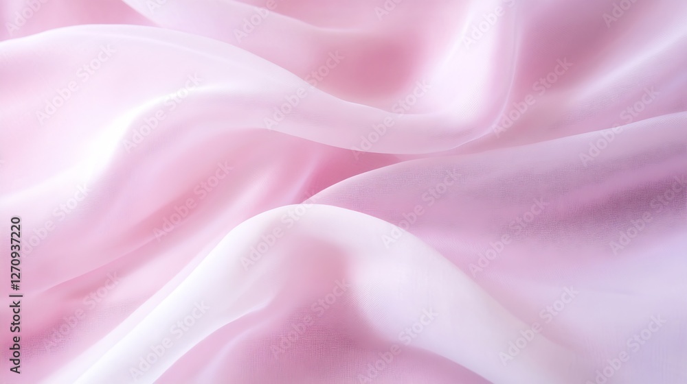Aufkleber luxurious soft pink silky fabric draping elegantly showcasing texture and gentle movement for design
