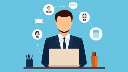 Executive Remote Training Sessions with Digital Communication and Professional Interaction Tools