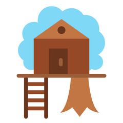 Tree House Vector Design Icon Style
