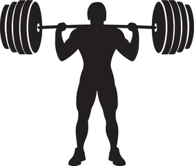 silhouette of a man lifting weights