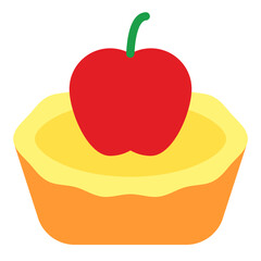 Fruit Tart Vector Design Icon Style