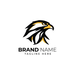 Bold eagle head logo design for a brand.