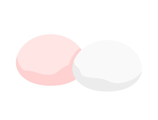 紅白饅頭のイラスト