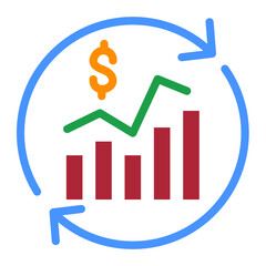 Market Cycle Vector Design Icon Style
