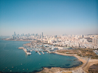 Winter city scenery in Qingdao, Shandong, China
