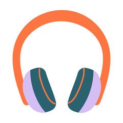 Isolated on white background headphones hand drawn