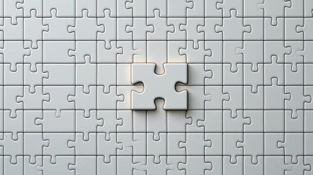 Single puzzle piece highlighting the concept of completion