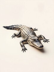 Fototapeta premium Crocodile photography studio animal portrait neutral background close-up wildlife art