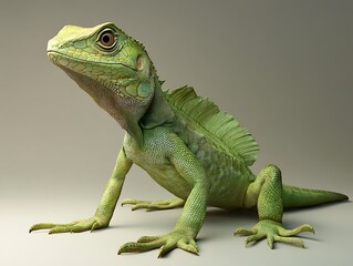Captivating green lizard in natural habitat wildlife photography close-up nature detail