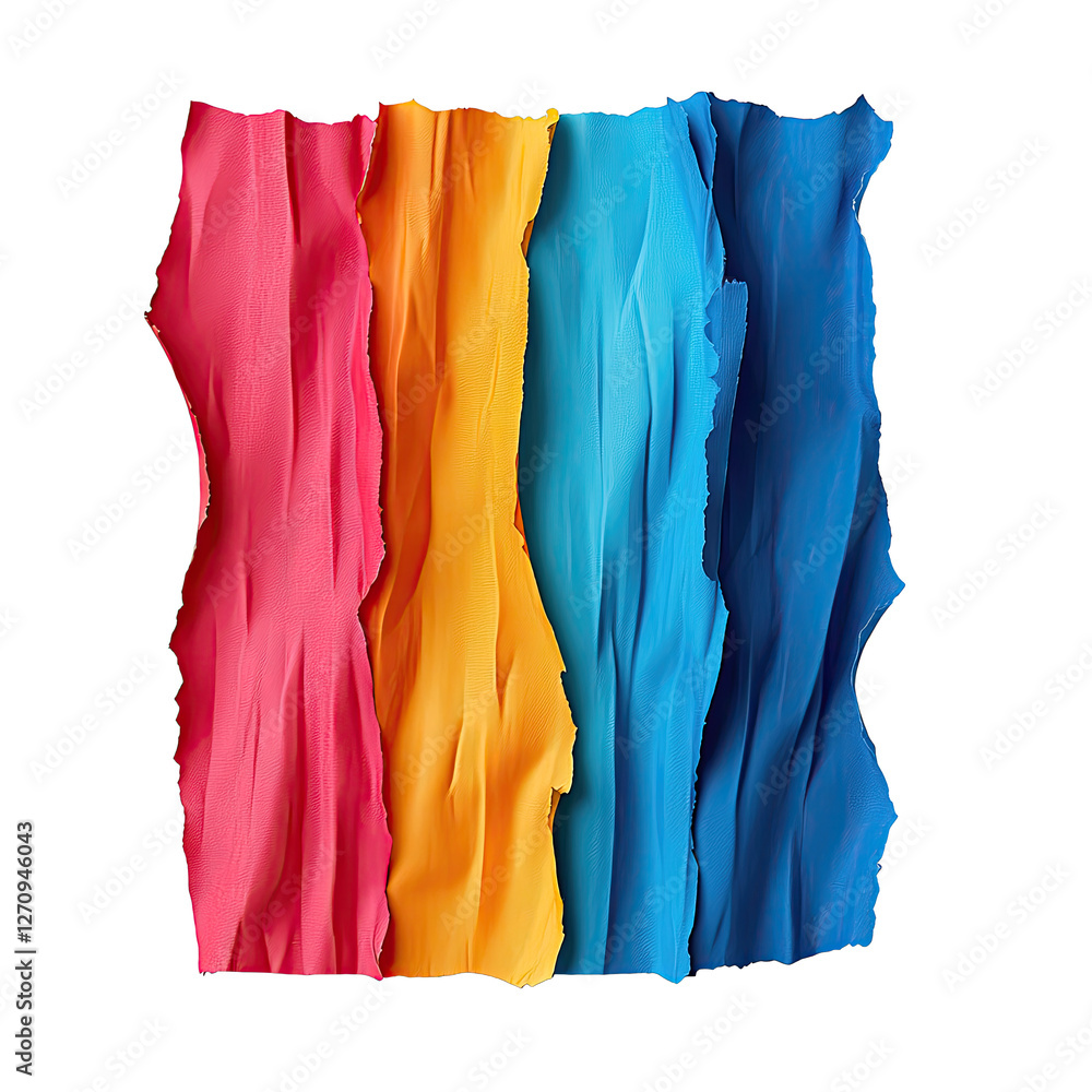 Aufkleber ripped torn idea. colorful abstract texture showcasing vibrant flowing colors in layers.