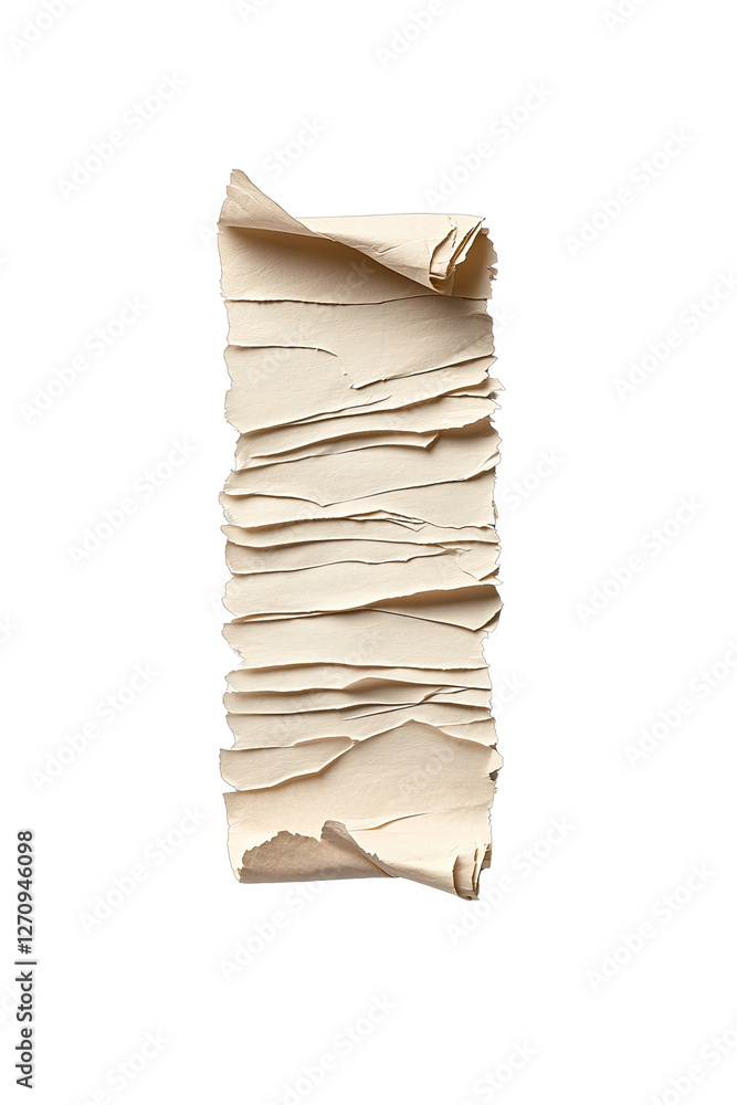 Poster ripped torn idea. crumpled paper texture with unique creases and folds for creative designs.
