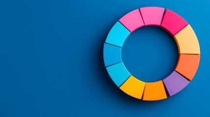 Obraz premium Vibrant Circular Infographic of Colorful Blocks Representing Stock Flow Dynamics and Concepts. Inventory Management, Distribution, Optimization Concept