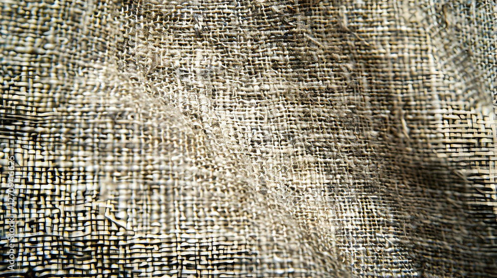 Poster close-up view of textured fabric showcasing intricate patterns and natural fibers