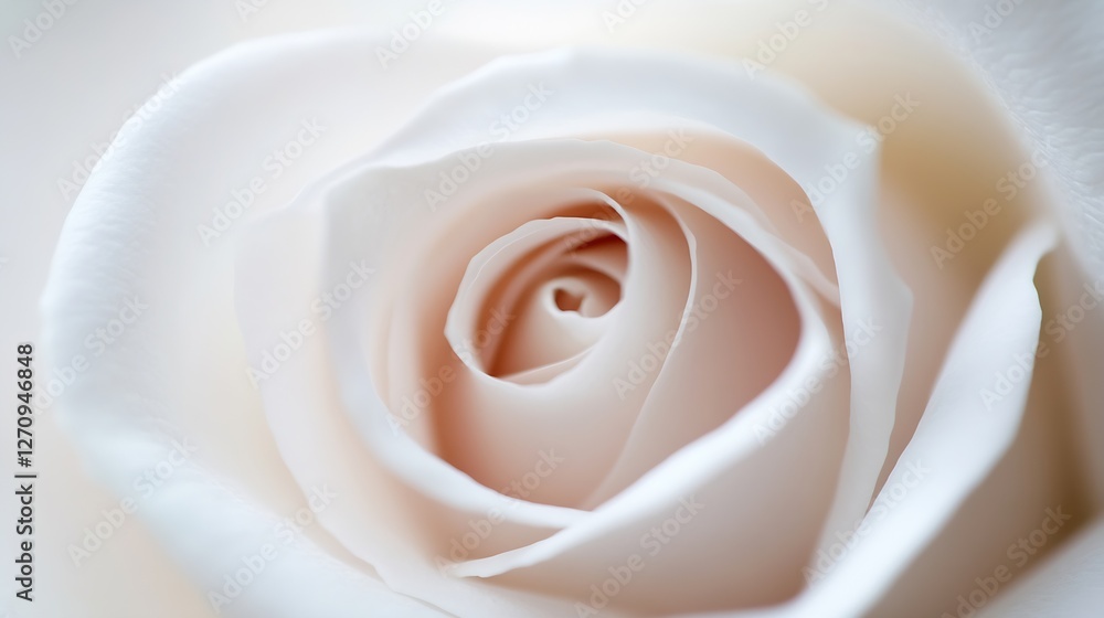 Poster stunning close up view of a soft blush rose showcasing its beautifully layered petals in an elegant 