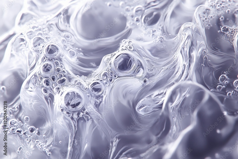 Poster abstract close-up of water with bubbles and wave-like forms creates a textured background showcasing