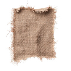 Ripped torn idea. Textured fabric swatch with frayed edges, ideal for design and textile projects.