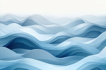 Abstract Layers of Blue Waves in Soft Flowing Gradient Design