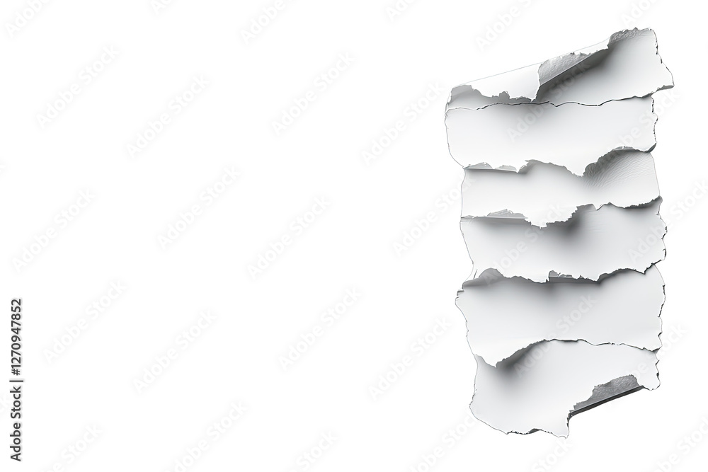 Poster ripped torn idea. torn paper texture with layered edges, ideal for backgrounds and creative designs.