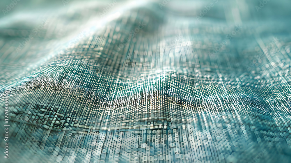 Poster close-up view of textured fabric showcasing intricate patterns and soft hues in natural light
