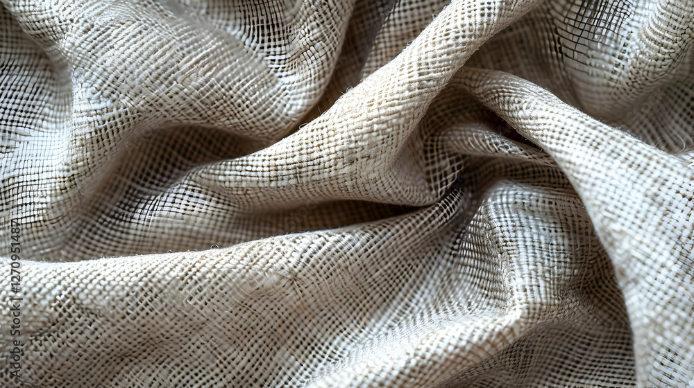 Aufkleber close-up of textured fabric showcasing intricate weave patterns with soft natural lighting
