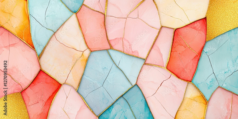 Poster information source analysis concept. colorful abstract mosaic pattern with soft textures and shapes.
