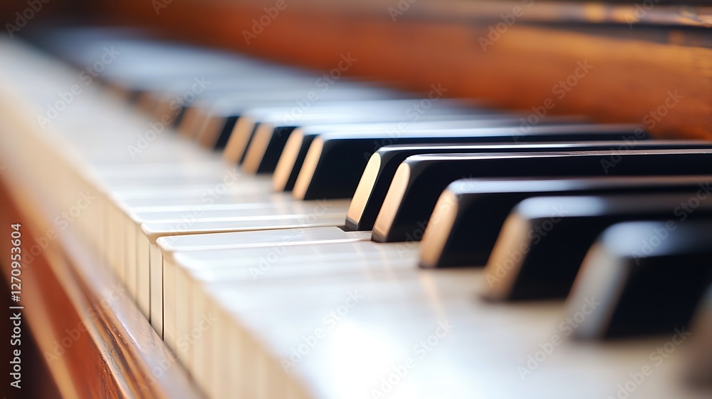 Aufkleber closeup view of piano keys demonstrating the elegance and craftsmanship of a musical instrument : ge