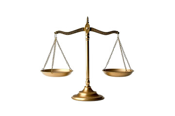 Justice responsibility idea. A brass scale symbolizing justice and balance in legal matters and decision-making.