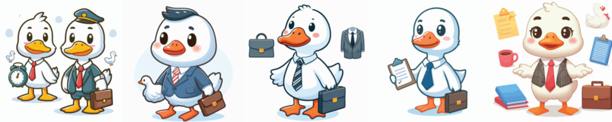 vector of geese going to the office