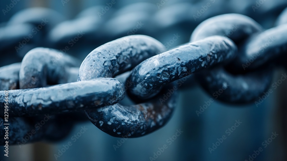 Aufkleber closeup of heavy metal chain links symbolizing strength and security : generative ai