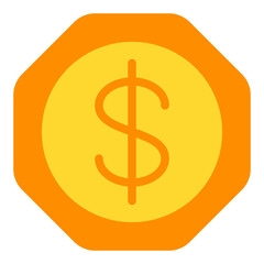 Dollar Sign Badge Vector Design Icon Style
