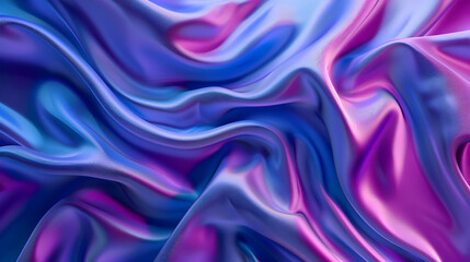 Obraz premium Vibrant silk fabric draping elegantly with rich purple and pink hues, creating a luxurious texture