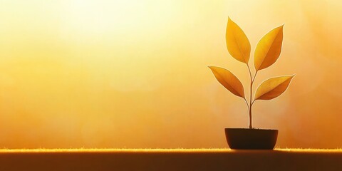 Abstract ecology design with leaf symbol on warm background for environmental concepts and green initiatives