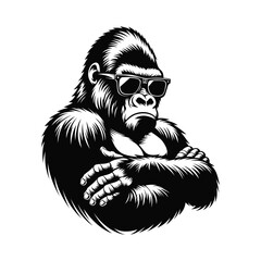 Cool gorilla with sunglass vector