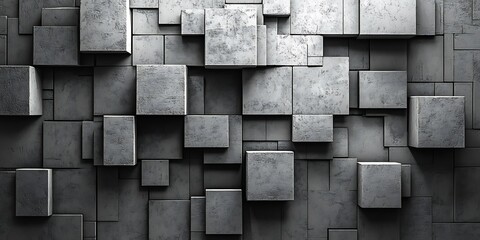Abstract Geometric Concrete Blocks Background