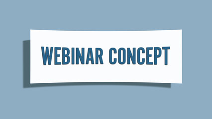 Webinar Concept. A card isolated on blue background.