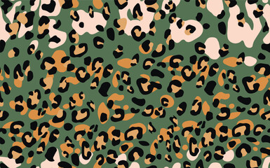 Abstract modern leopard seamless pattern. Animals trendy background. Color decorative vector stock illustration for print, card, postcard, fabric, textile. Modern ornament of stylized skin.