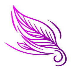 purple heart floral wave vector illustration