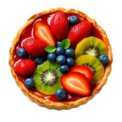 Colorful Fruit Tart: Fresh Berries and Kiwi Delight