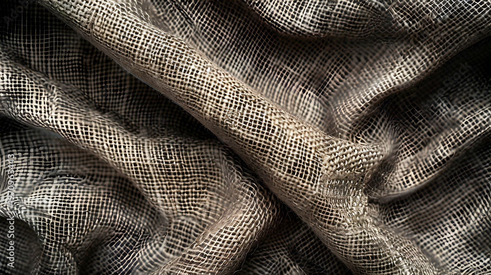 Poster close-up view of textured fabric showcasing intricate patterns and natural fibers in soft light