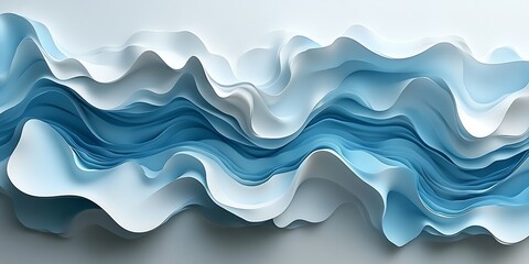 Fototapeta premium Abstract Blue and White Waves Background