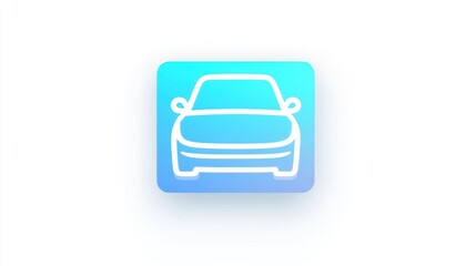 Obraz premium Car icon, app design, blue gradient, white background, website use